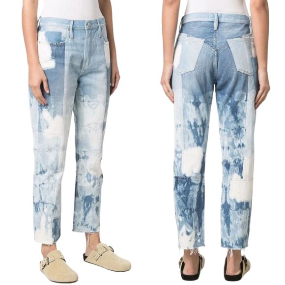 FRAME Le Original Bleached High Waist Jeans In Fresco Jeans Womens 26 Blue - Picture 1 of 12
